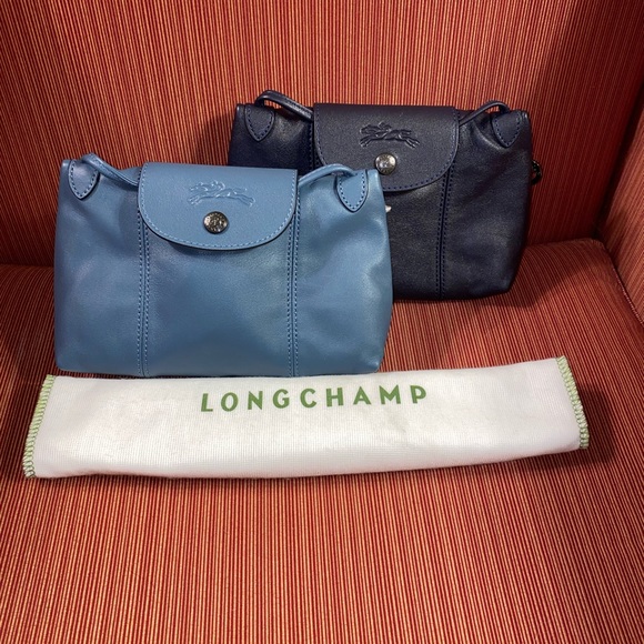 Longchamp- LE PLIAGE CUIR - Crossbody bag - Navy Blue Leather - MODEL DEPOSÉ - Picture 2 of 10
